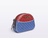 Borsa trapuntanta laminata in pelle