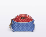 Borsa trapuntanta laminata in pelle